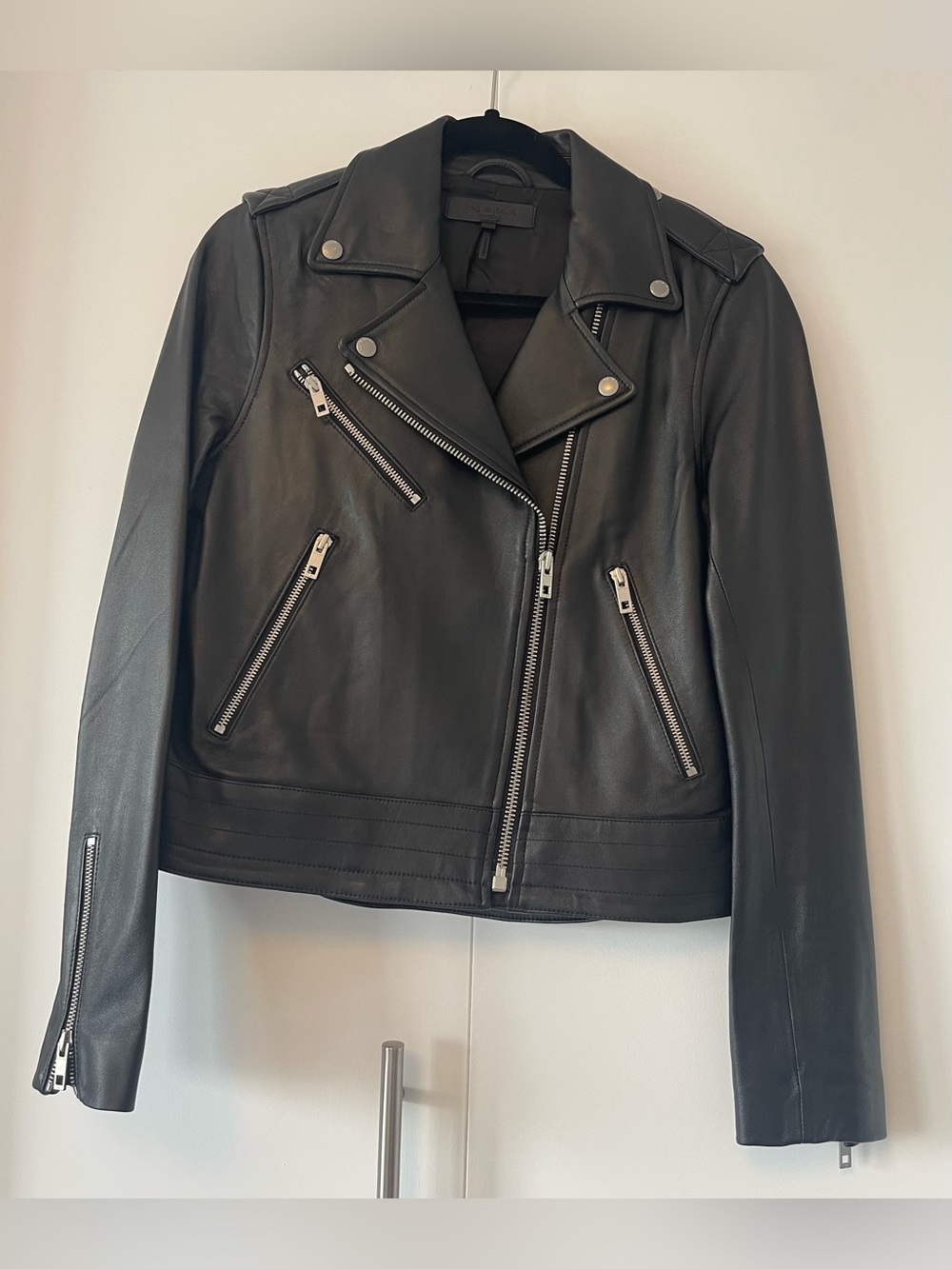 rag & bone Mack Black Leather Moto Jacket | Size M | Like New